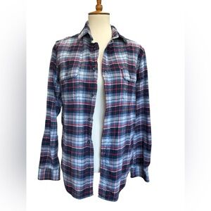 Upcycled Goodfellow Navy and Red Plaid Button Down Shirt #167